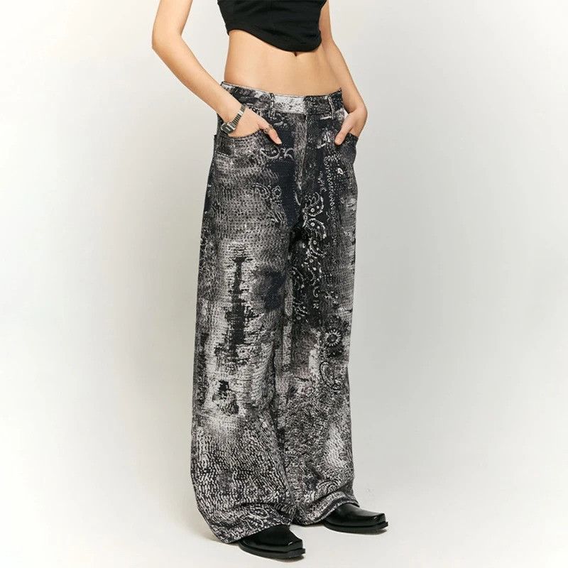 Jean Casual Wide Leg Printed Jeans Size US 32 / EU 48 - 1 Thumbnail
