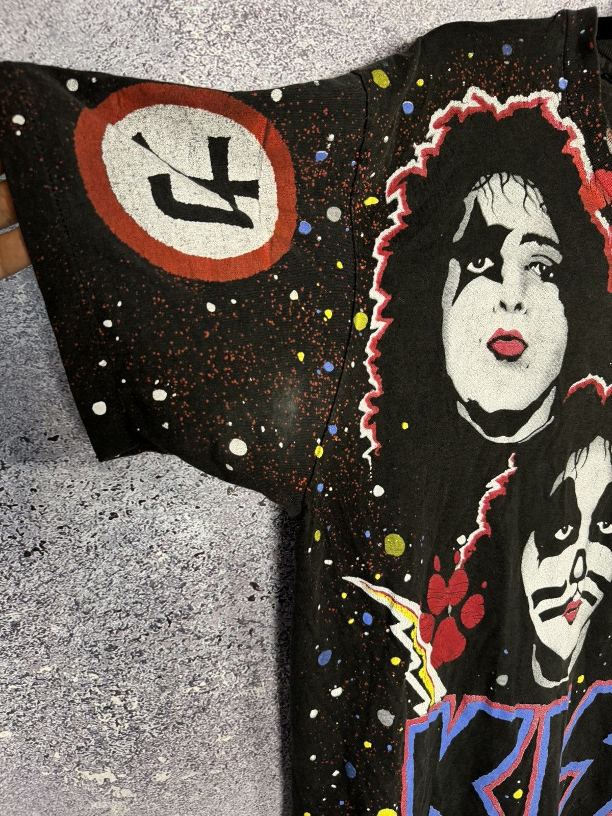 Band Tees × Hanes × Vintage 1992 Vintage KISS T-Shirt Faces AOP Hanes Winterland Concert Size US L / EU 52-54 / 3 - 6 Thumbnail