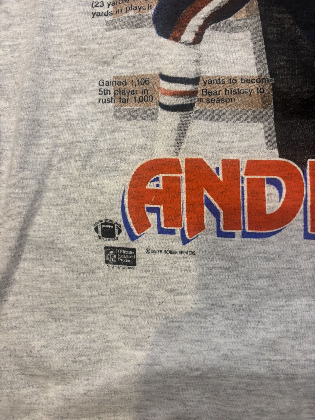 Salem Sportswear NWT VTG 1990 Chicago Bears Neal Anderson T-shirt by Salem Size US XL / EU 56 / 4 - 10 Thumbnail