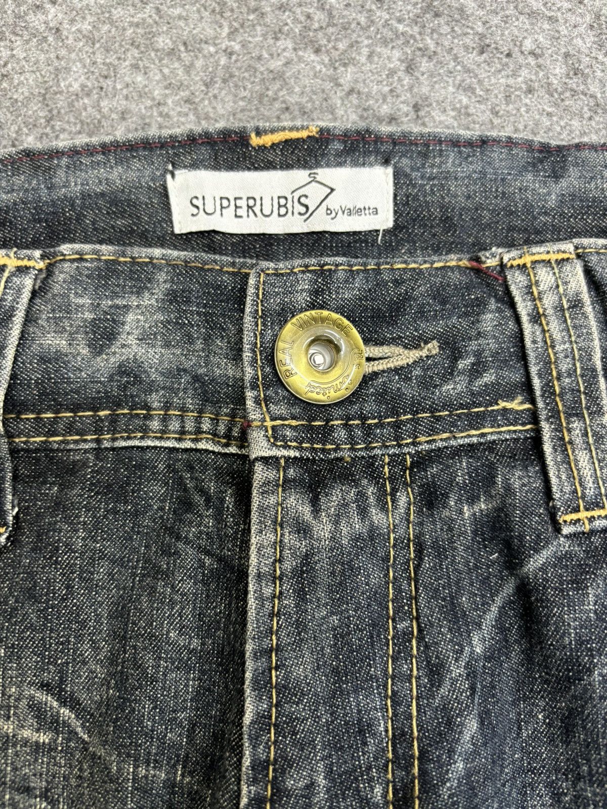 Japanese Brand × Seditionaries 💥Insane 90s Style💥Superubis Valetta Cracked Fades Denim F499 Size US 32 / EU 48 - 3 Thumbnail