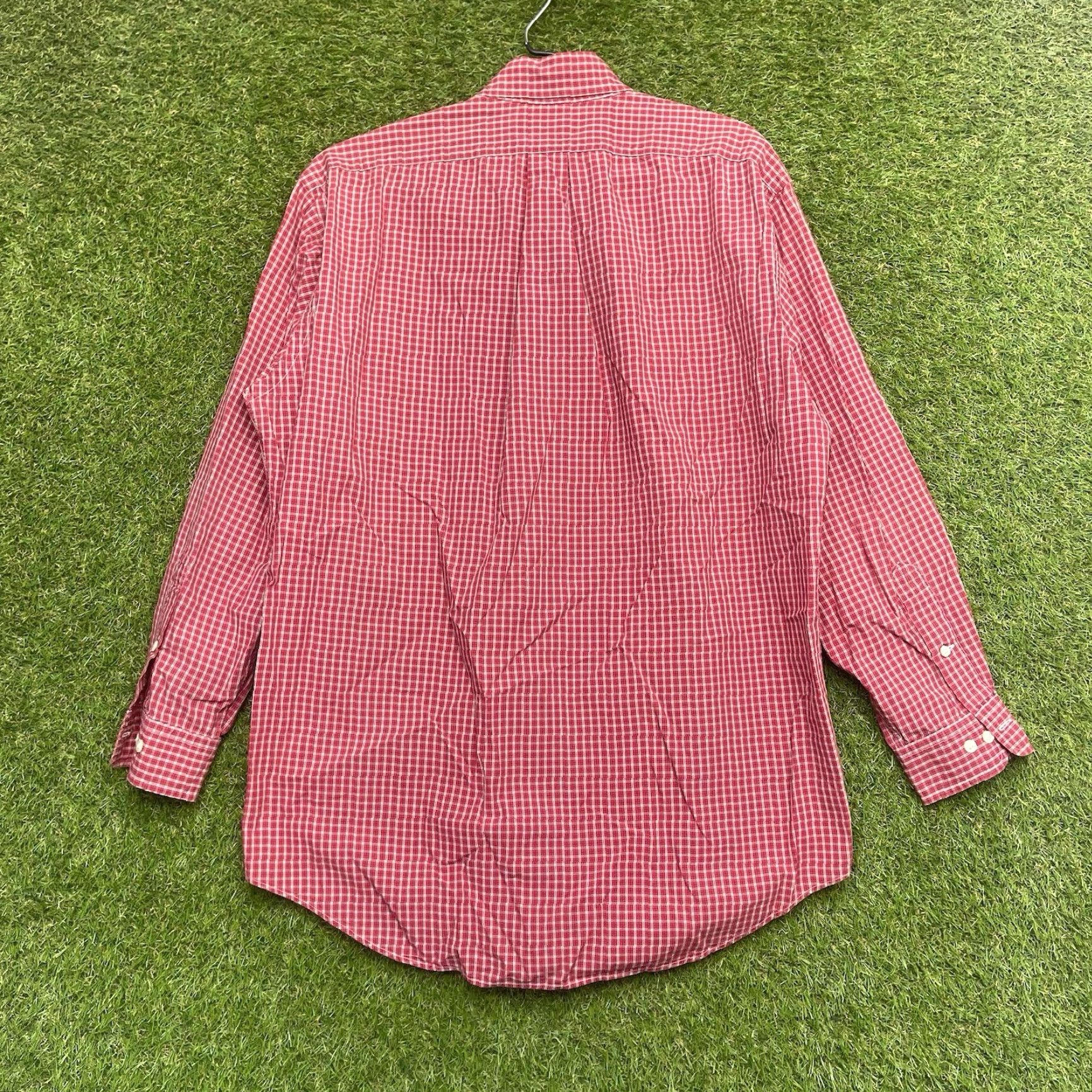 Ralph Lauren Ralph Lauren Button-Up Shirt Mens L Red Gingham Long Sleeve Collared Classic Fit 15.5 Cotton N/A Size US L / EU 52-54 / 3 - 3 Thumbnail