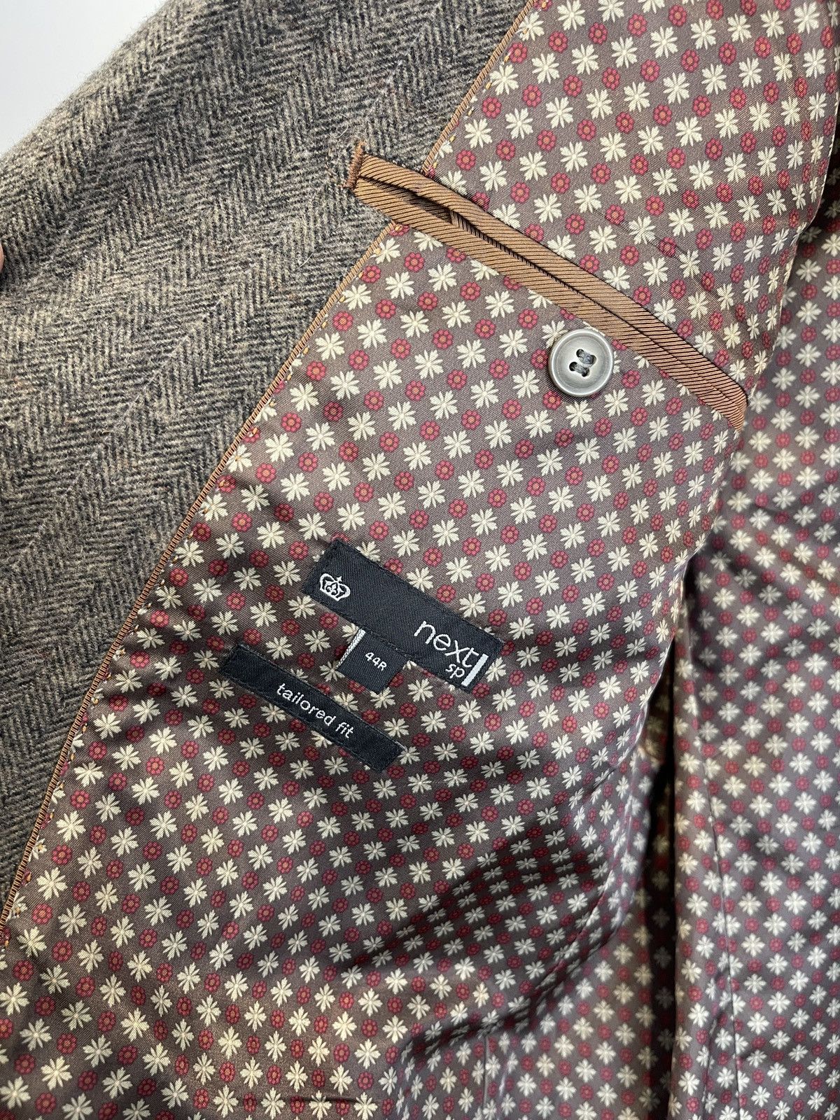 NEXT Vintage blazer classic jacket sport coat herringbone pattern Size 44R - 7 Thumbnail