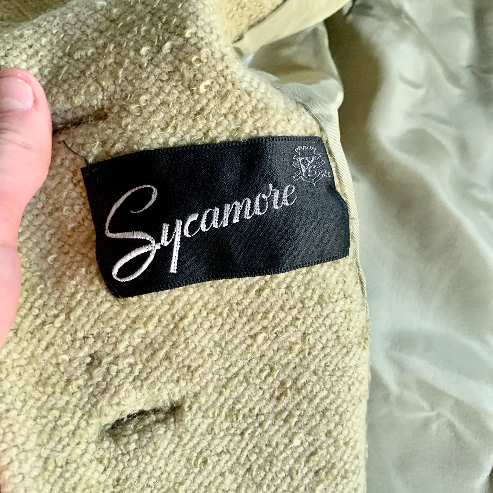 Vintage Vtg 1960s Sycamore Wool Coat Soft Green Mid Century Modern Size S / US 4 / IT 40 - 7 Thumbnail