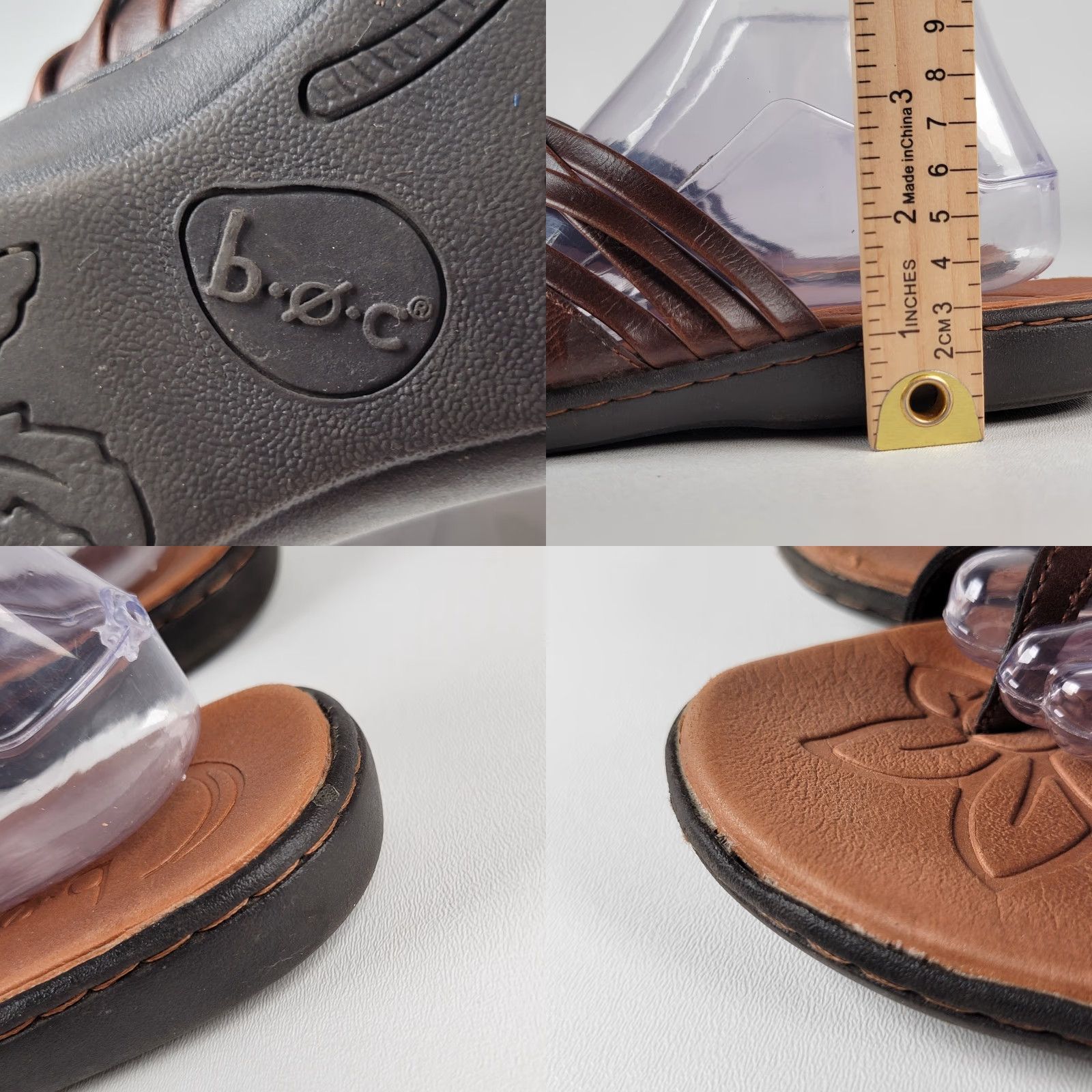 Born VINTAGE Børn B.O.C. Brown Leather Sandals Women's 11 M Slid e Casual, Travel, Party/Cocktail Brown Leather Slide Womens 11 M Size US 11 / IT 41 - 8 Thumbnail