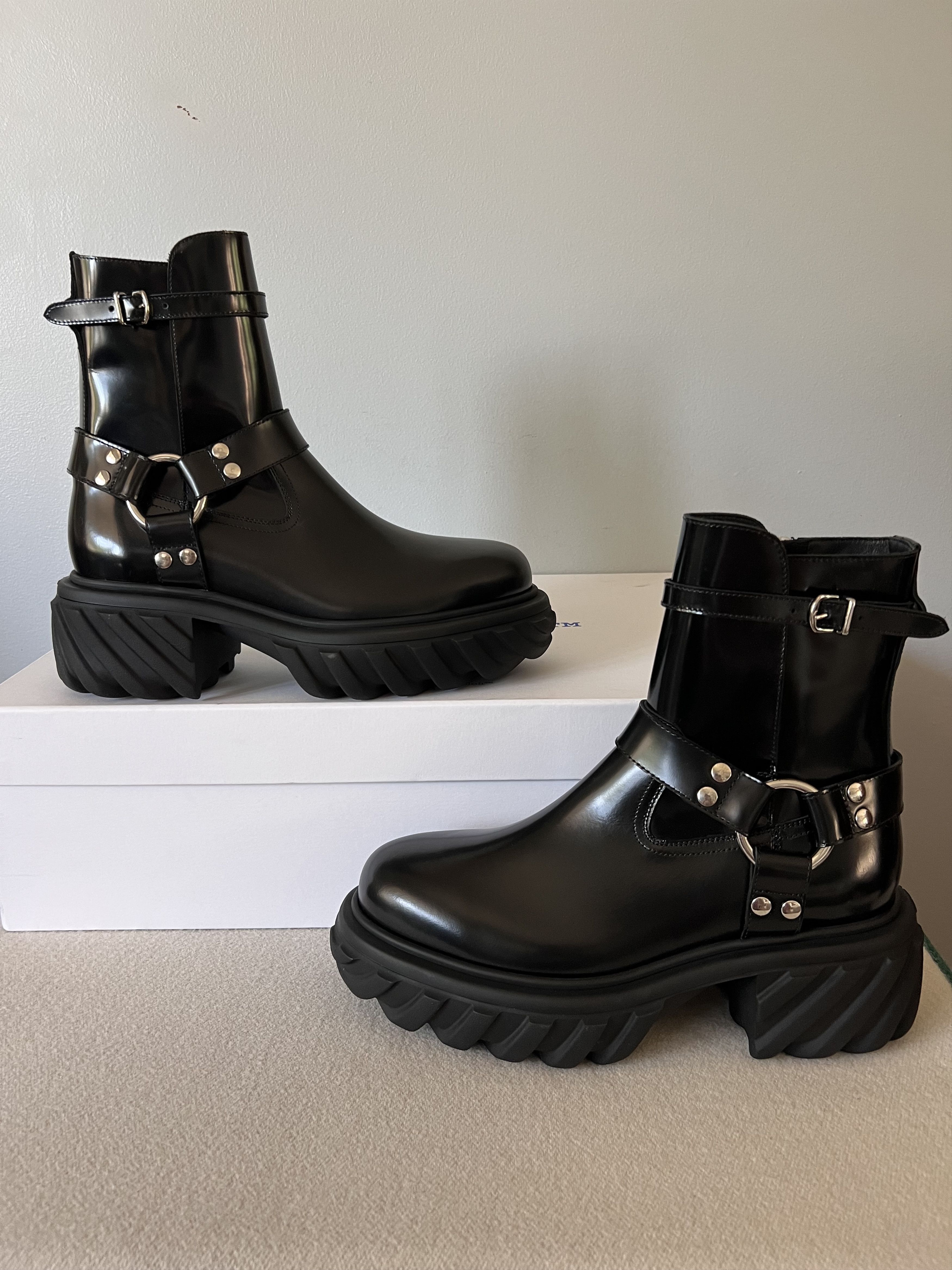 Off-White Off White Harness Exploration Motor Ankle Boots in Black Size US 10 / EU 43 - 2 Thumbnail