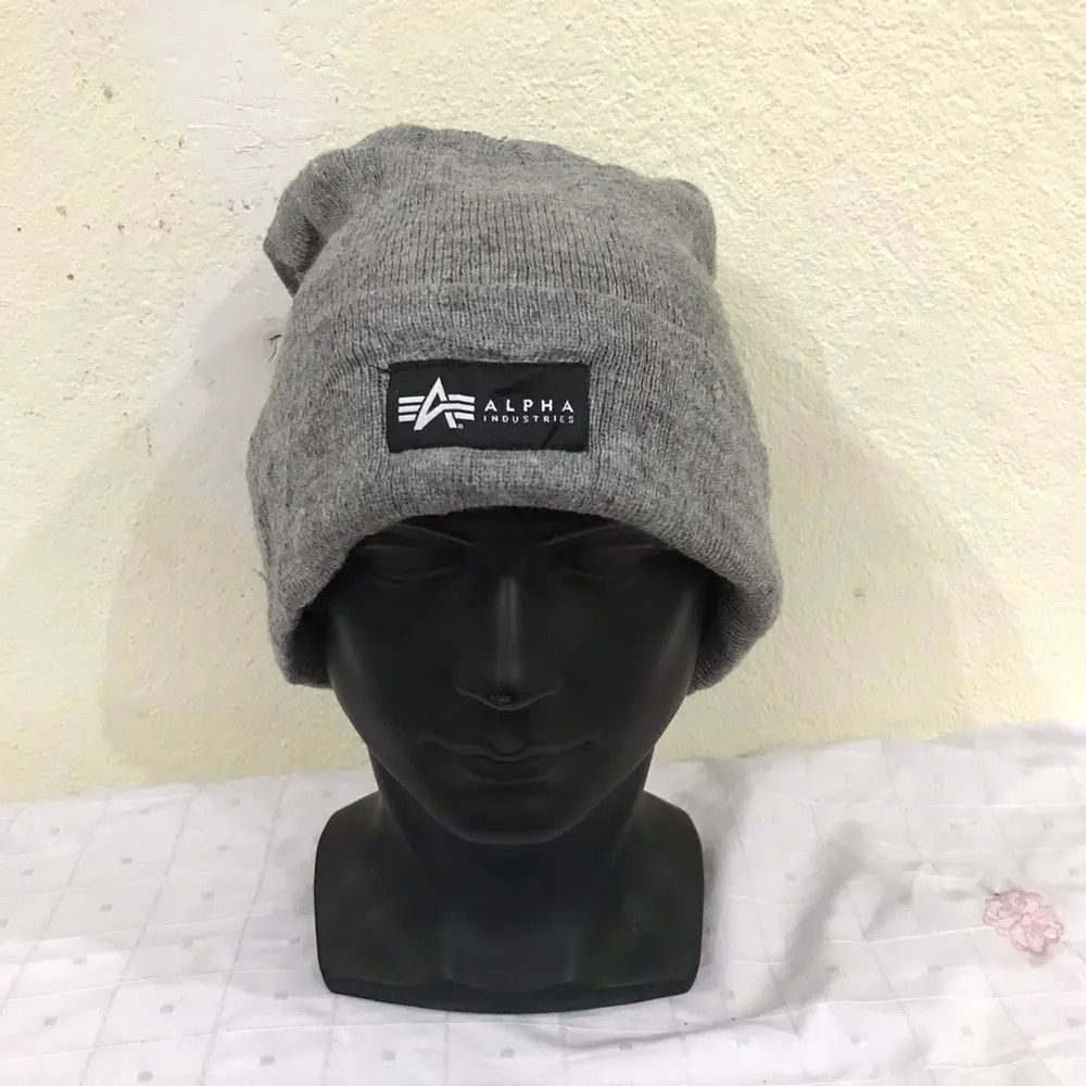 Alpha Industries × Vintage Alpha Industries Plain Beanie Hat Size ONE SIZE - 2 Thumbnail