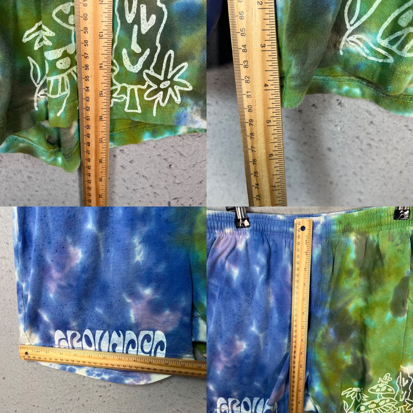 Vintage VINTAGE Extra Vitamins Womens Large Groovy Tie Dye Shorts Drawstring Blue Granny? Size 36" / US 14 / IT 50 - 8 Thumbnail