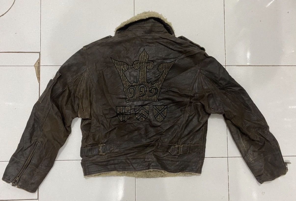 Japanese Brand 90’s Yoshiyuki Konoshi Flight Leather Jacket Size US L / EU 52-54 / 3 - 12 Thumbnail
