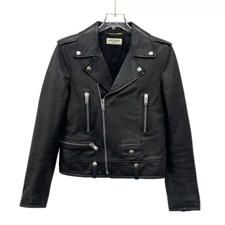Saint Laurent Paris Yves Saint Laurent Black Leather Biker Jacket Size S / US 4 / IT 40 - 1 Thumbnail