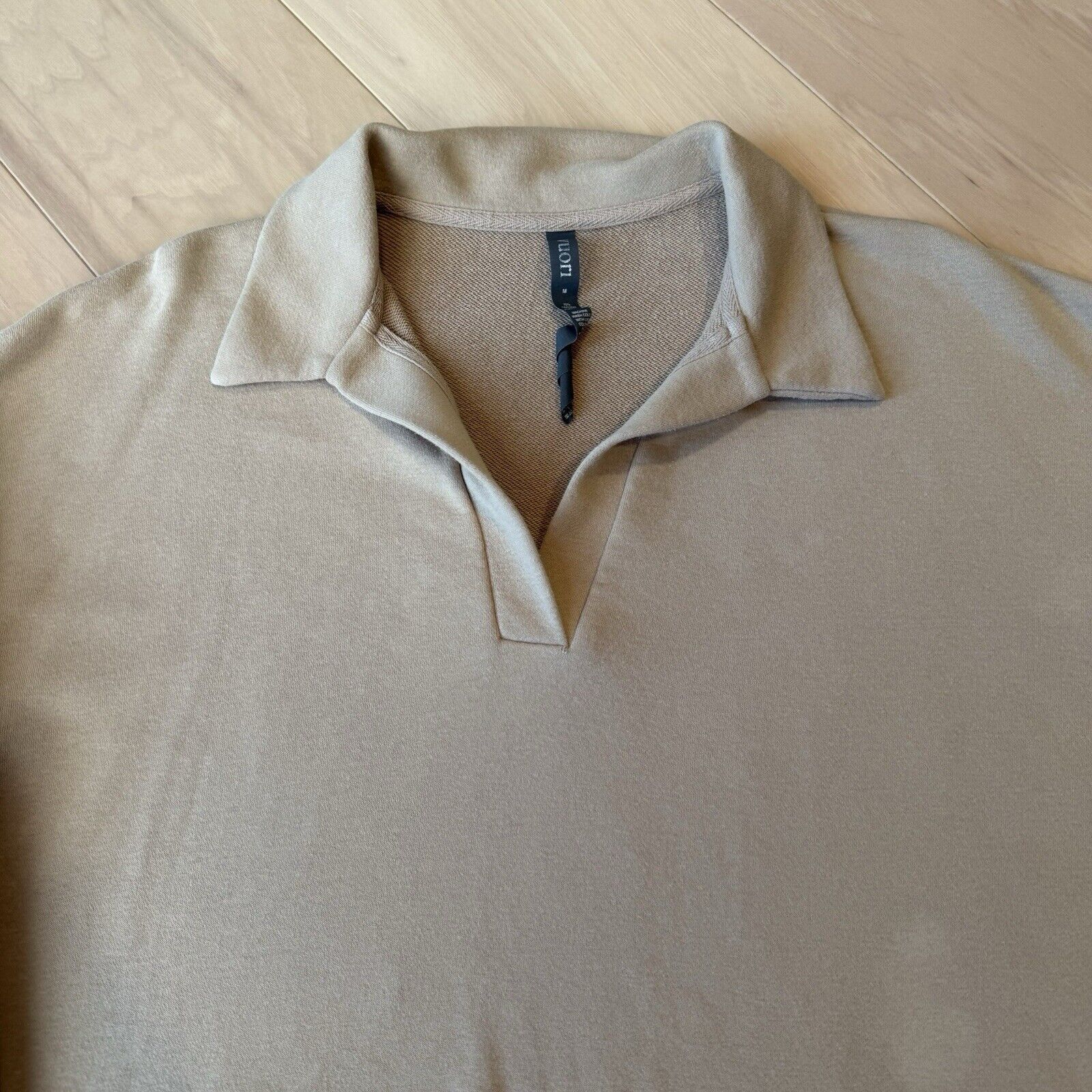 Vuori Vuori Sedona Polo Sweatshirt Medium Tan Fleece Pullover Size M / US 6-8 / IT 42-44 - 3 Thumbnail