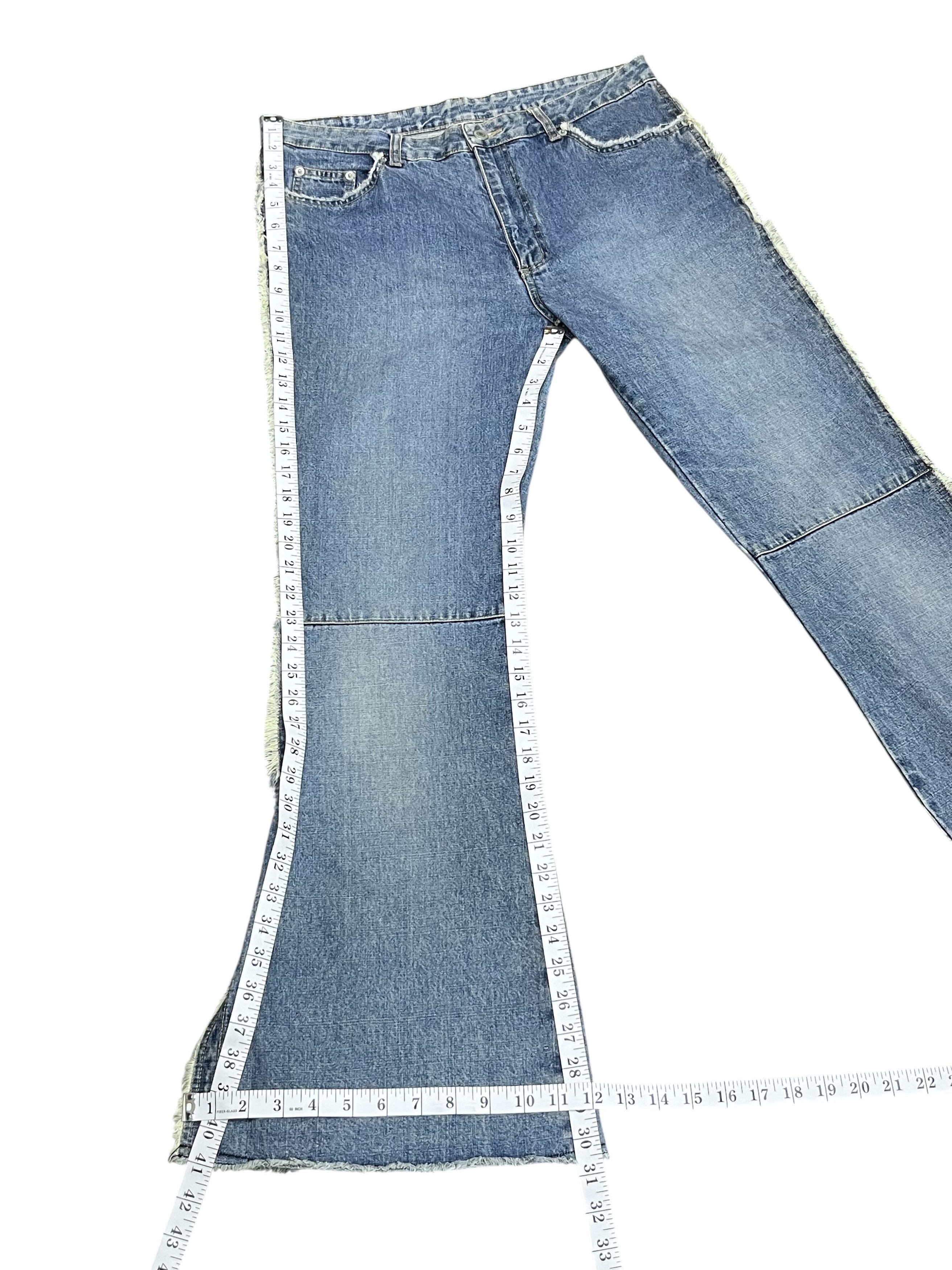 Japanese Brand Vtg Playchess Japan Hem Cut Side Flare Denim Light Wash Size 32" / US 10 / IT 46 - 14 Thumbnail