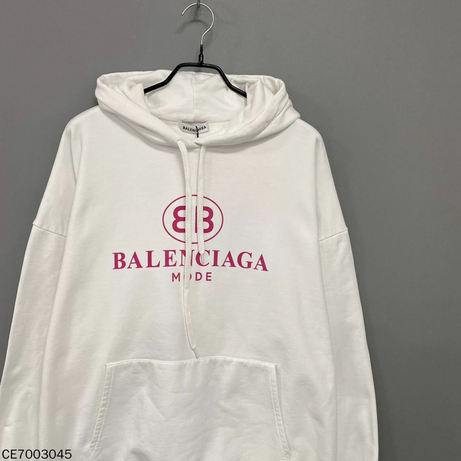 Balenciaga Balenciaga White & Pink Double B Hoodie Men's S Size US S / EU 44-46 / 1 - 2 Thumbnail