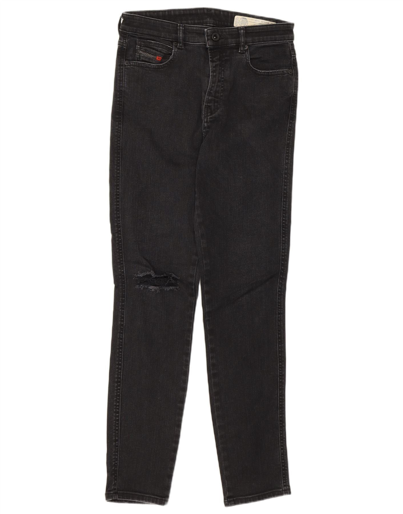 Diesel Womens Babhila Slim Skinny High Waist Jeans W27 L28 Black Size 42" / US 20 - 1 Thumbnail