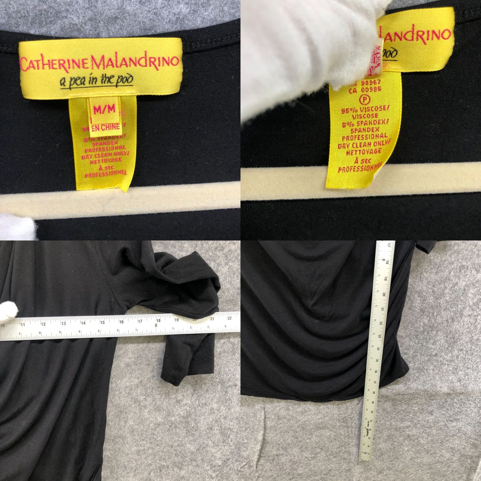 Vintage VINTAGE Catherine Malandrino Maternity T-Shirt Black Womens M 3/4 Sleeve Classic Drape Front Size M / US 6-8 / IT 42-44 - 8 Thumbnail