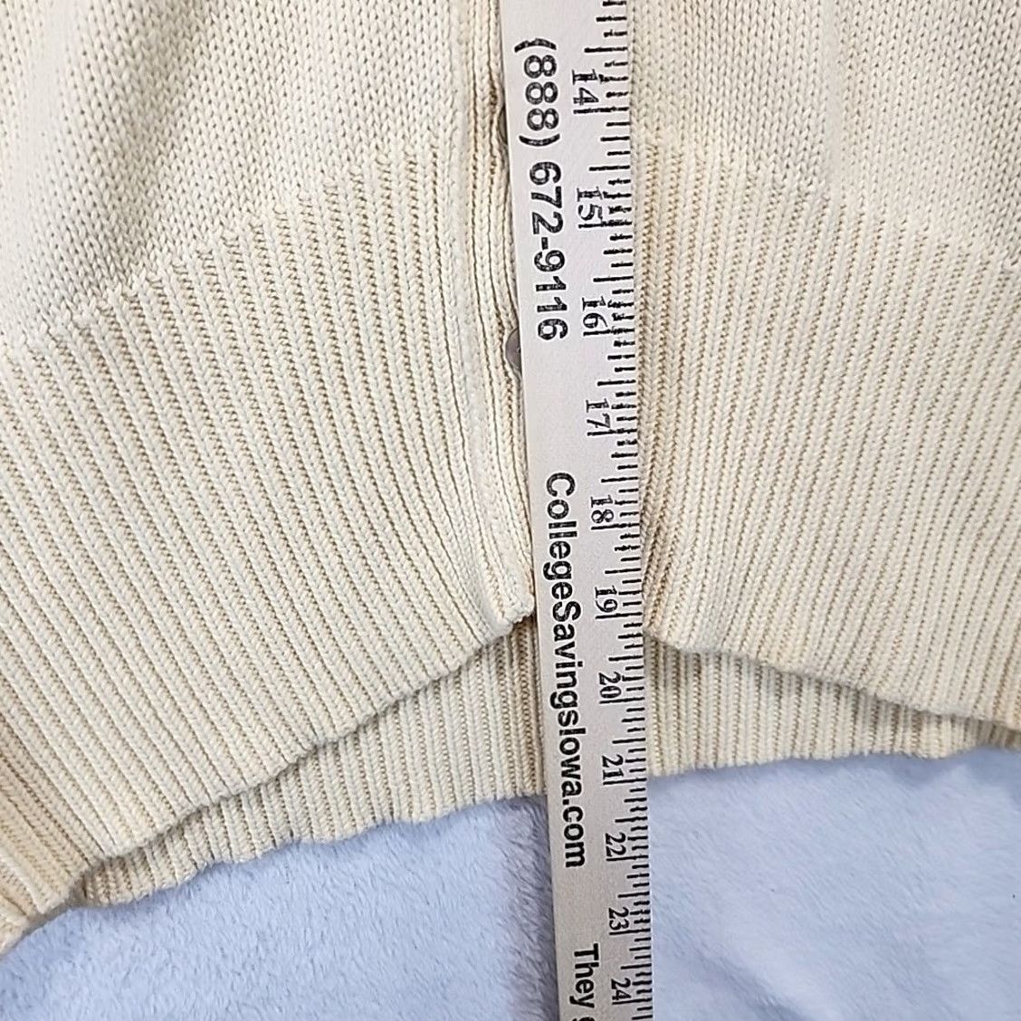 Vintage VINTAGE Monterey Bay Cardigan Sweater Womens M Ivory Collared Button Front Long Sleeve Knit Size M / US 6-8 / IT 42-44 - 7 Thumbnail