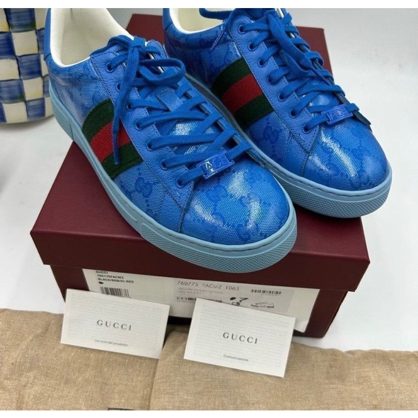 Gucci Gucci ace crystal canvas low top sneakers sz 7 fits 7.5 US Size US 7.5 / EU 40-41 - 2 Thumbnail
