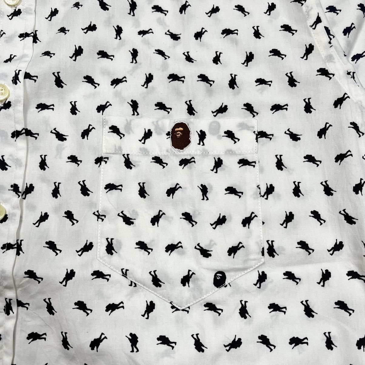 Bape Bape Monogram Button Up Shirt Pocket Logo Size US S / EU 44-46 / 1 - 5 Thumbnail
