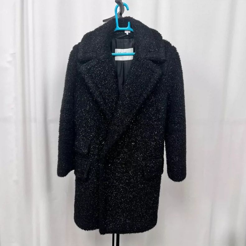 Max Mara MaxMara Black Teddy Silver Thread Coat -dmc Size US S / EU 44-46 / 1 - 1 Thumbnail