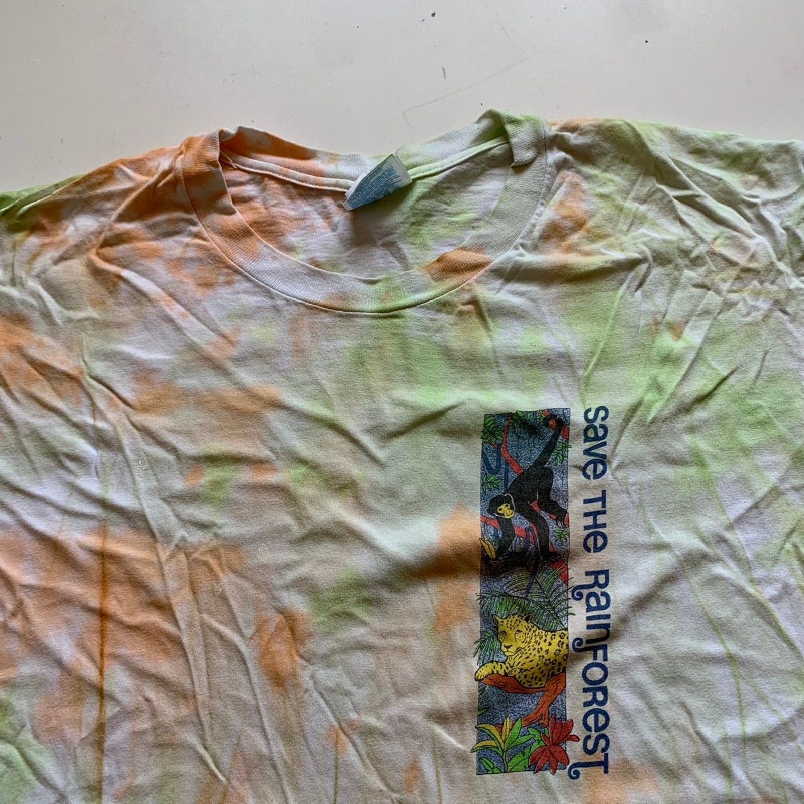 Vintage Vintage 90s Save The Rainforest Wildlife Art T Shirt Large Size US XL / EU 56 / 4 - 4 Thumbnail