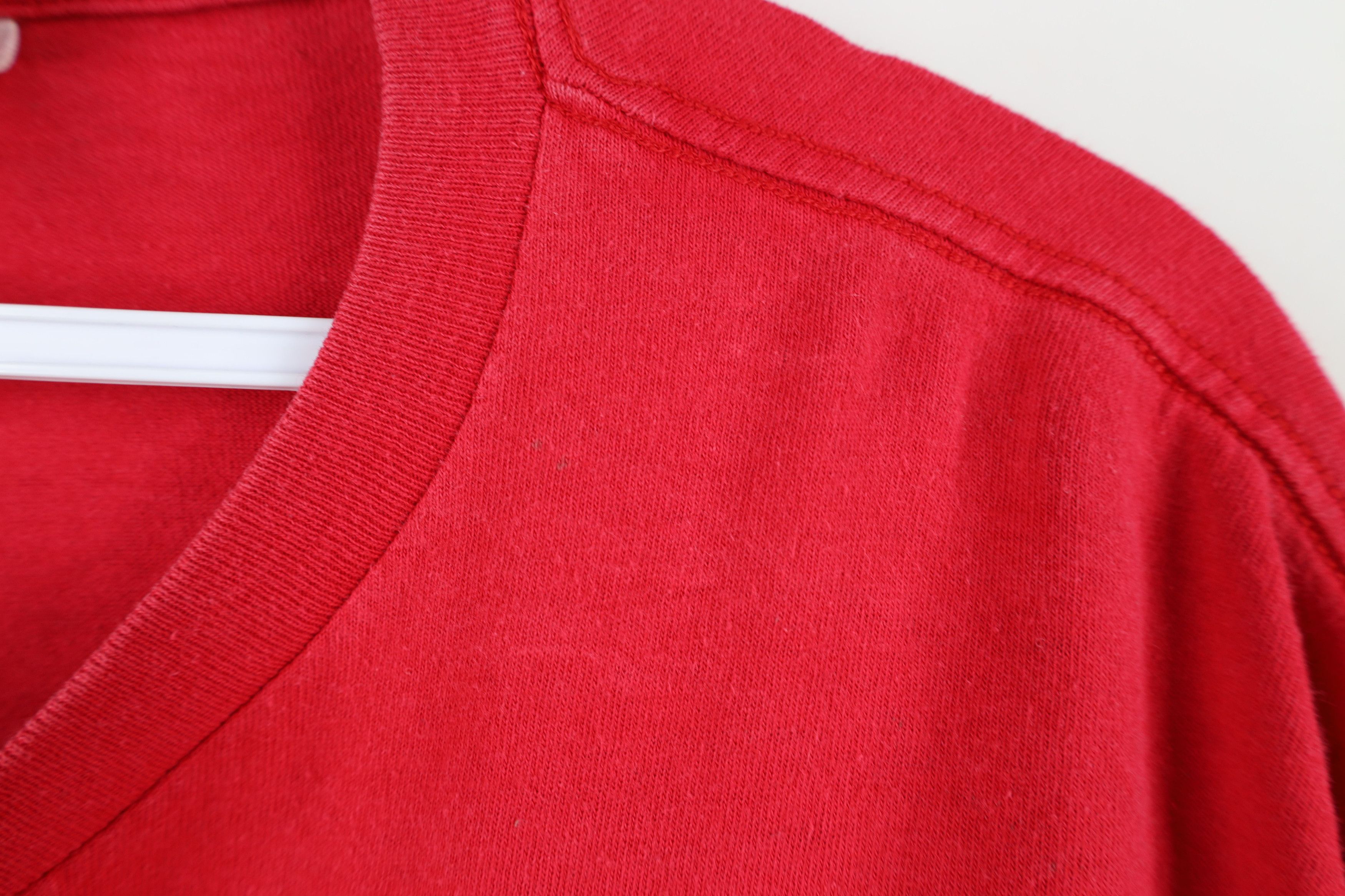 Nike × Vintage Vintage 90s Nike Scott Mini Swoosh T-Shirt Red Cotton USA Size US XL / EU 56 / 4 - 5 Thumbnail