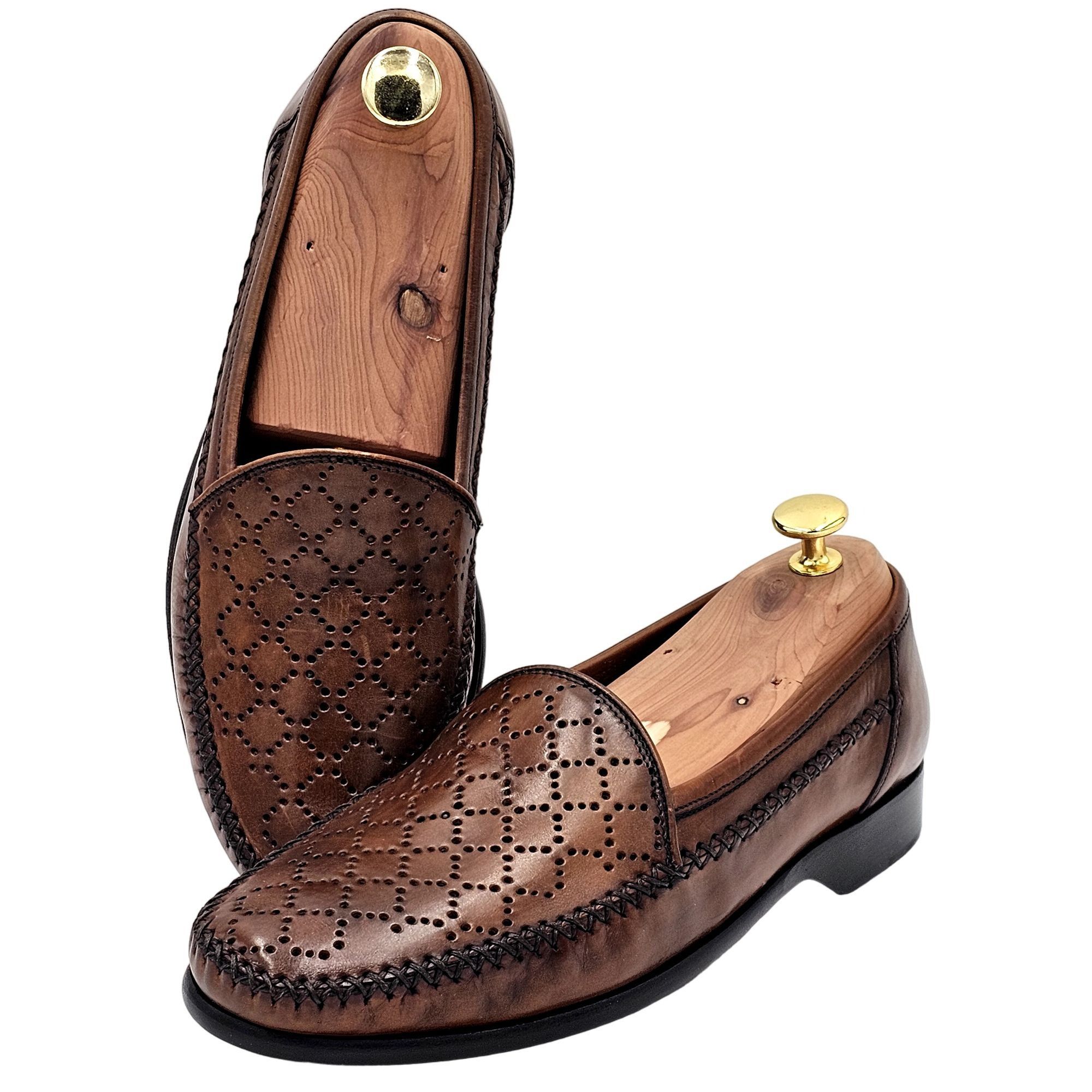 Bragano × Cole Haan NEW Vintage Bragano Cole Haan Men's 7.5M Brown Leather Dress Size US 7.5 / EU 40-41 - 13 Thumbnail