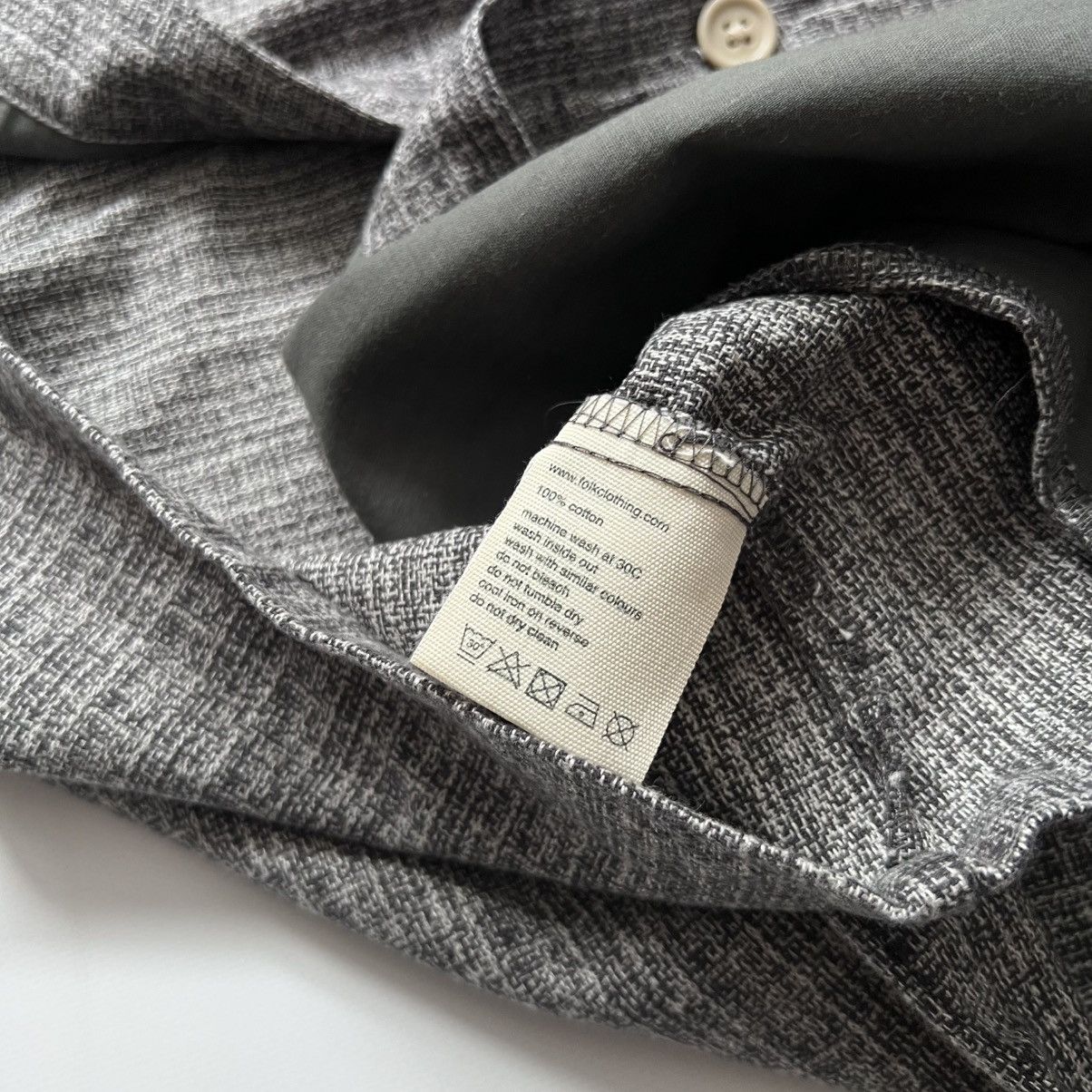Folk Folk Mens Grey Textured Cotton patch overshirt jacket Size US M / EU 48-50 / 2 - 5 Thumbnail