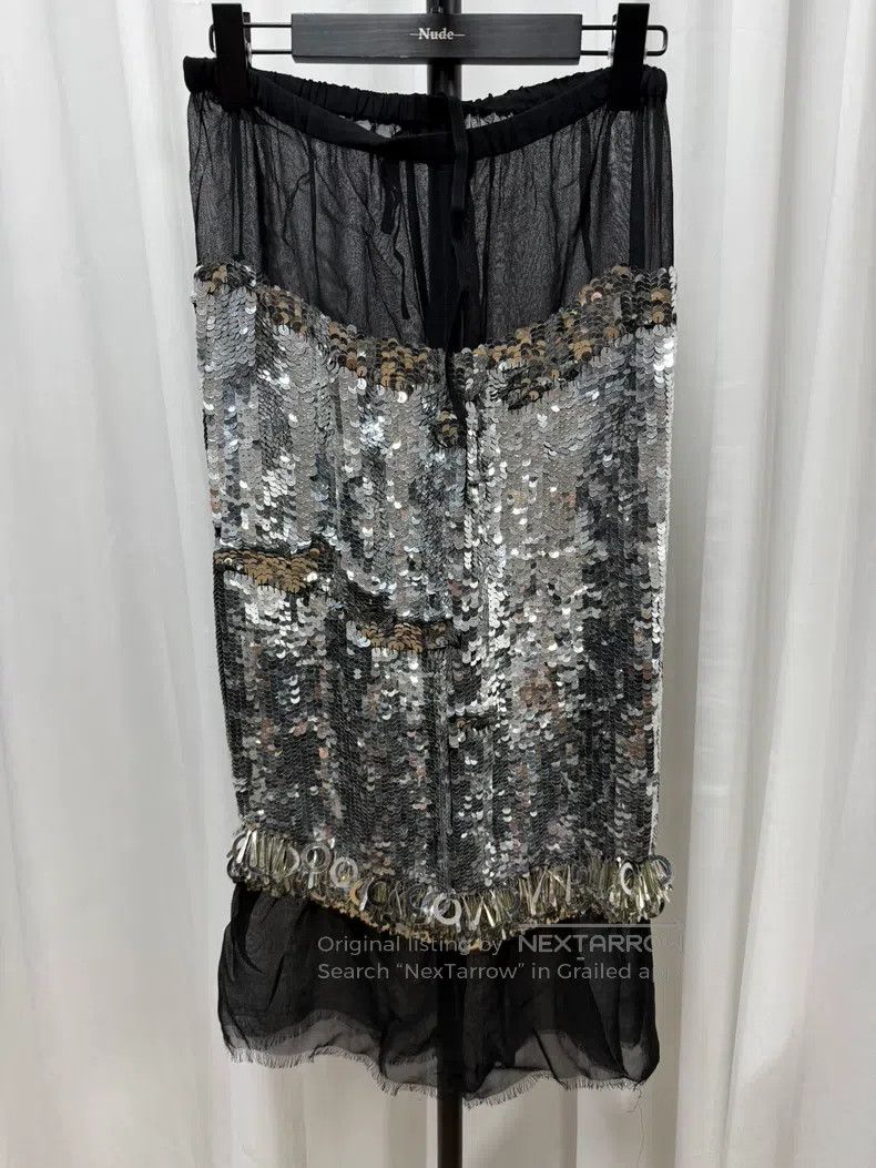 Dries Van Noten Dries Van Noten Sequin Heavy Industry Midi Skirt Size 33" - 1 Thumbnail
