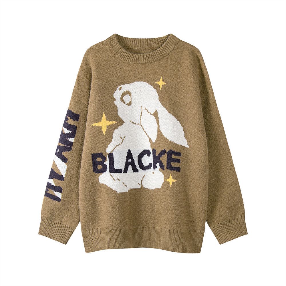 Vintage Men's Loose Casual Bunny Cartoon Crew Neck Sweater Size US M / EU 48-50 / 2 - 1 Thumbnail