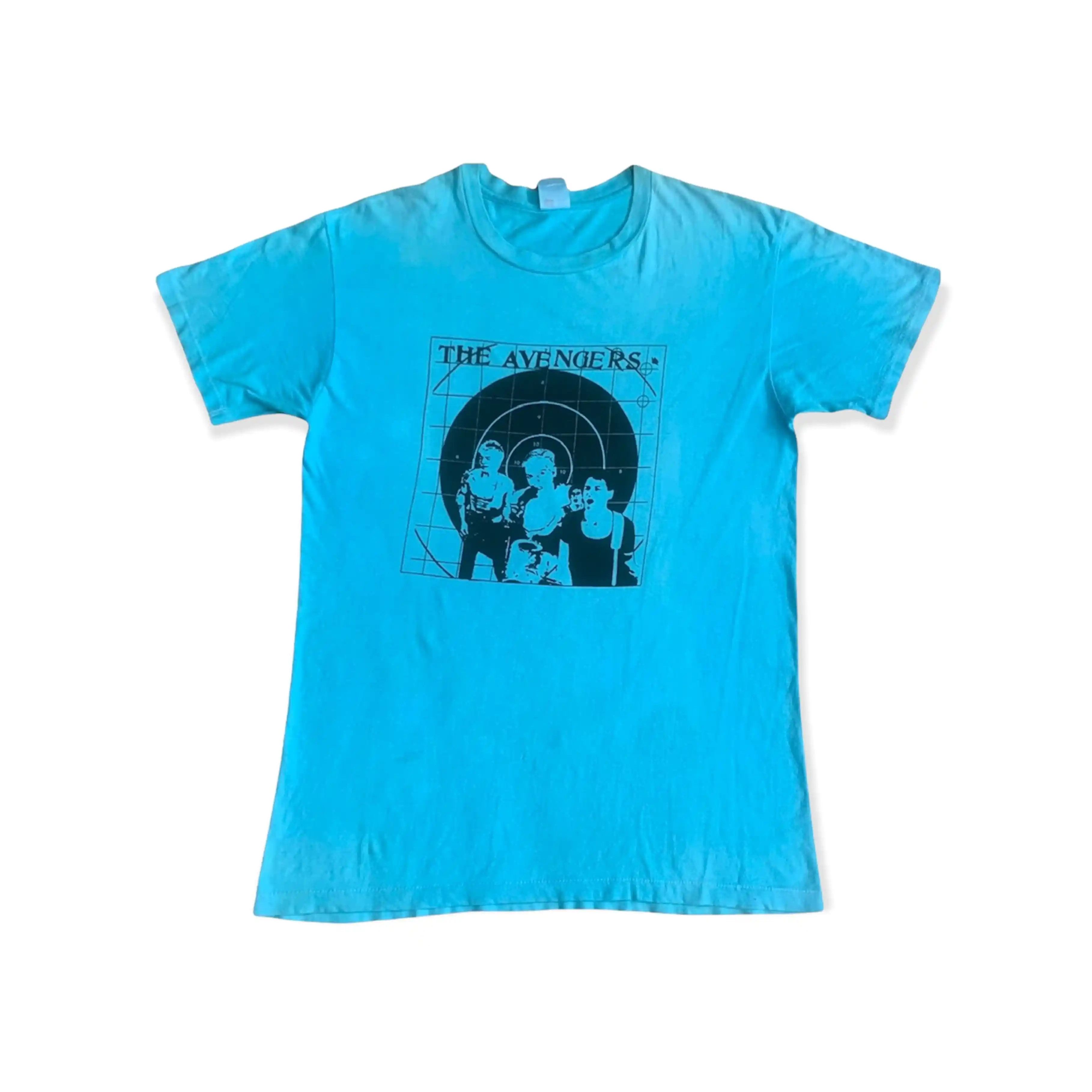 image of Band Tees x Rock Band Vintage Punk Rock The Avengers Band Tshirt Single Stitch in Blue (Size Small)