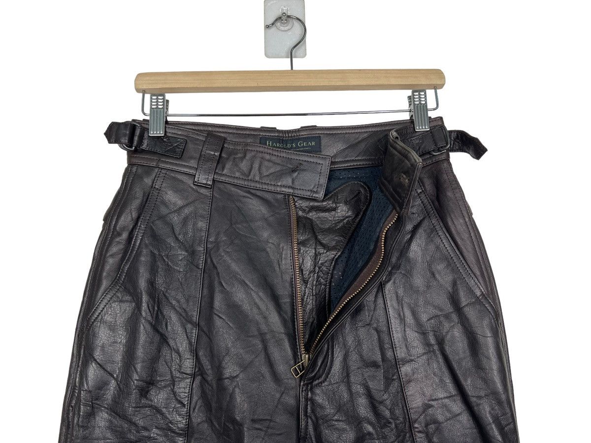 Genuine Leather 🔥 HAROLDS GEAR LEATHER MOTO RIDER AVANT GARDE PANTS Size US 28 / EU 44 - 11 Thumbnail
