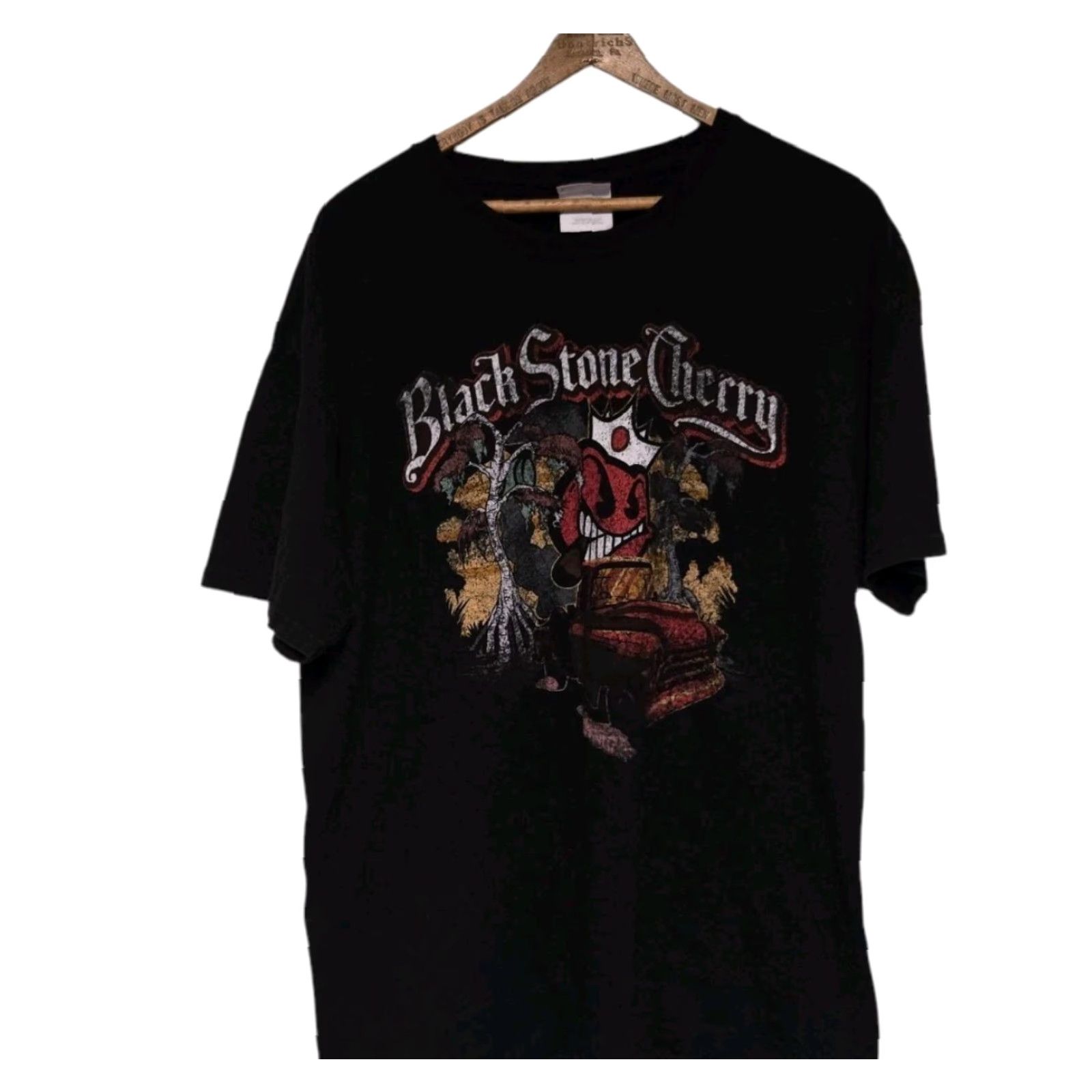 Hanes VINTAGE Black Stone Cherry Tour T-shirt XL Metal Band Rock Rare Hanes T-Shirt Short Sleeve Men Graphic Print XL Black Mens Size US XL / EU 56 / 4 - 3 Thumbnail