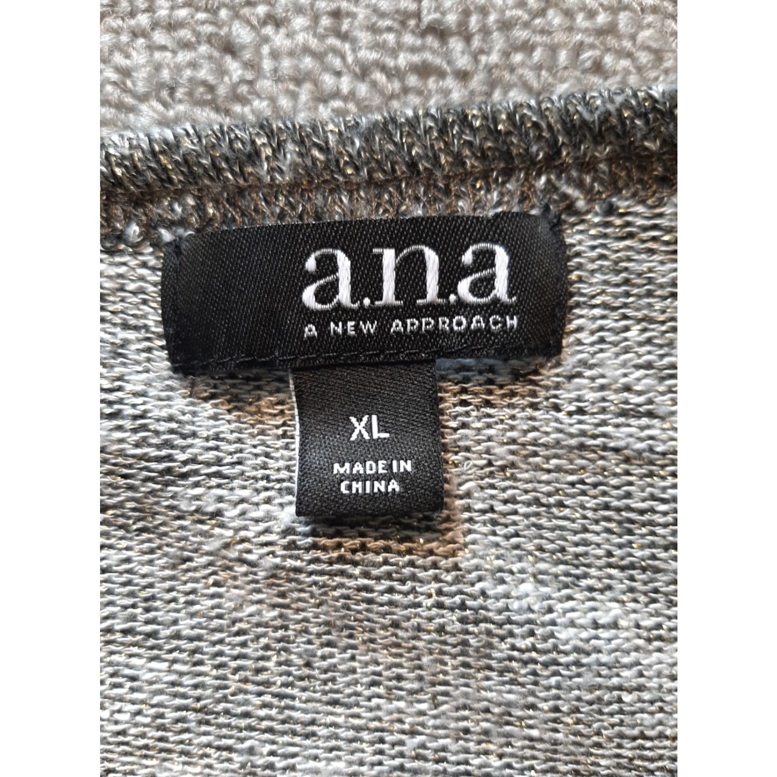 Vintage A.N.A ana Short Sleeve Womens XL Top Knit Sparkly Shirt Black Shirt Size XL / US 12-14 / IT 48-50 - 2 Thumbnail