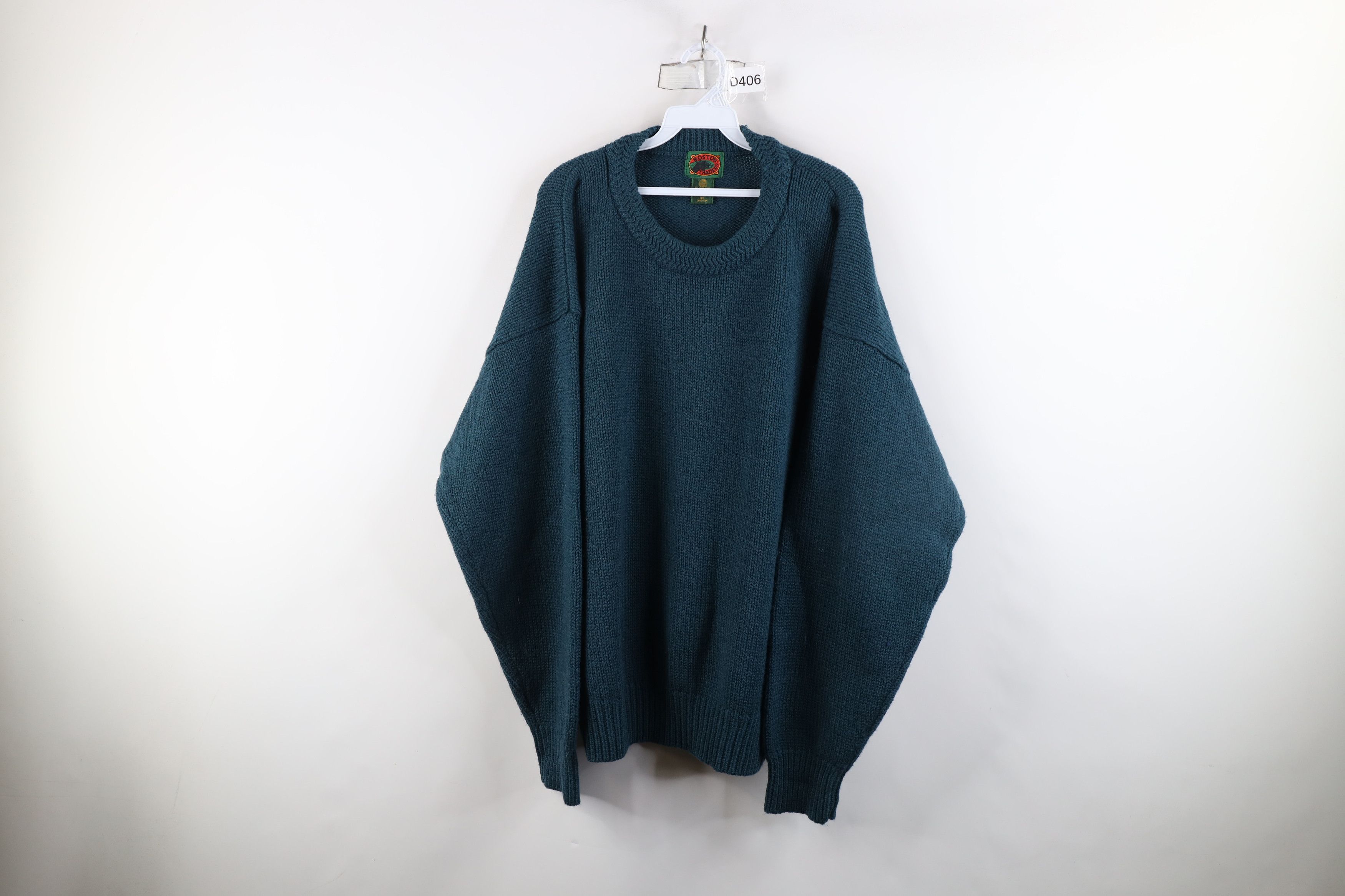 Vintage Vintage 90s Streetwear Heavyweight Wool Knit Sweater Teal Size US XXL / EU 58 / 5 - 1 Thumbnail