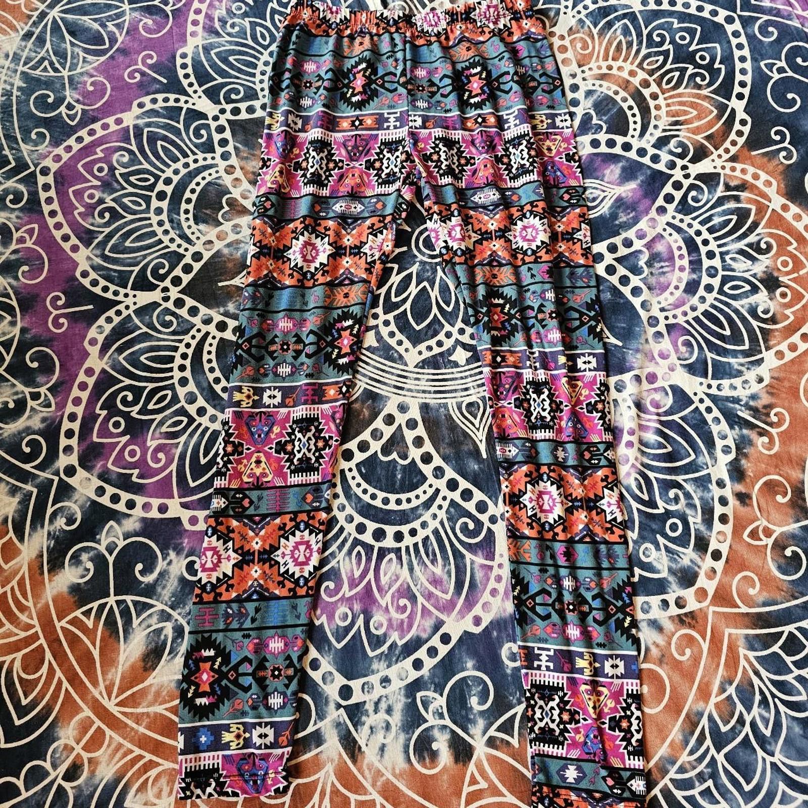 Designer Women's Multicolored Aztec Print Legging Size 32" / US 10 / IT 46 - 1 Thumbnail