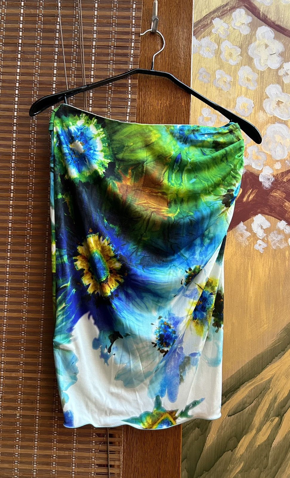 Blumarine × Vintage Vintage Y2k Blumarine Silk Flower Print Midi Wrap Skirt Size 27" / US 4 / IT 40 - 2 Thumbnail