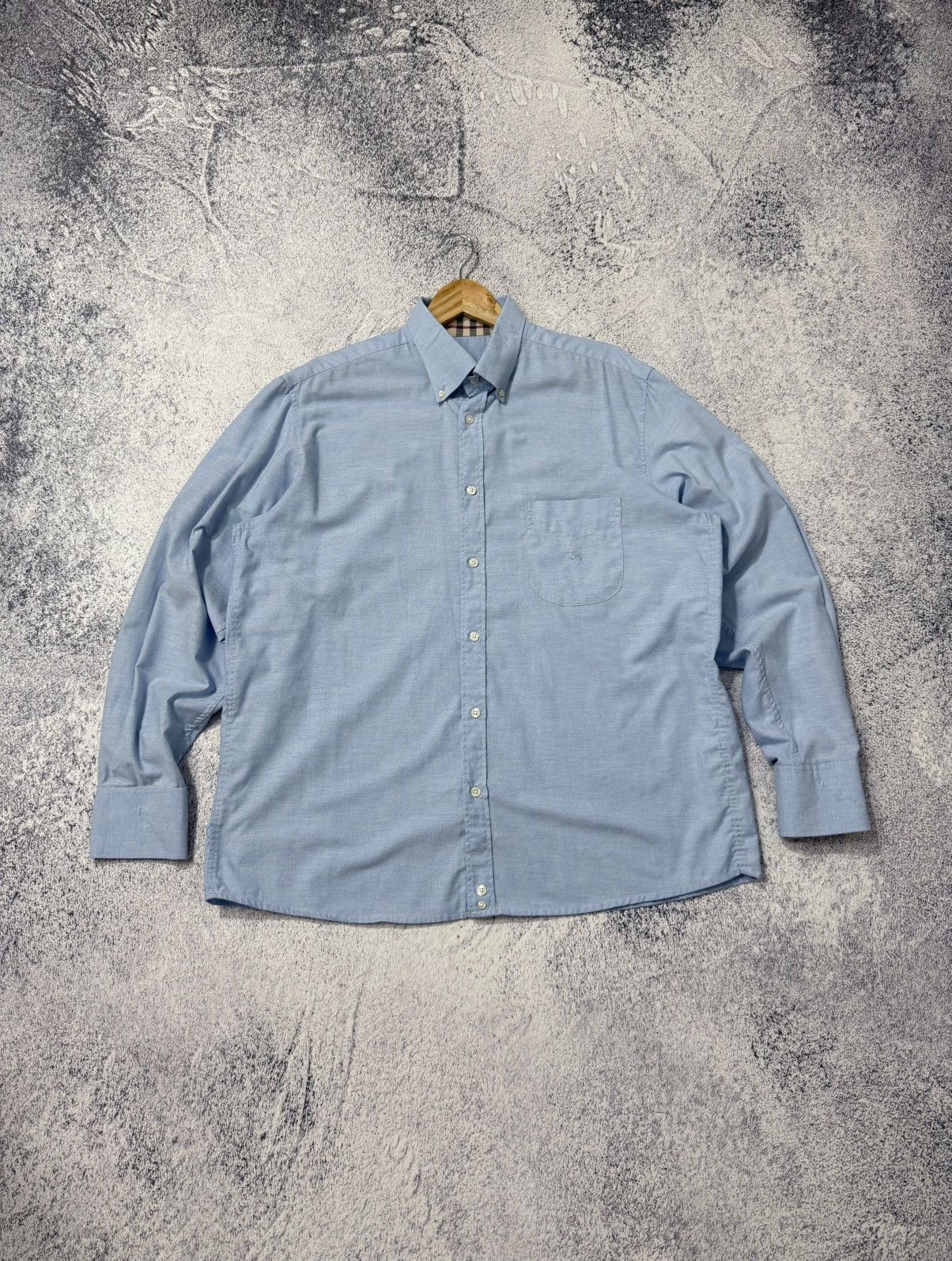 Burberry × Vintage Vintage Burberry London Blue Button Up Shirt Size XL Size US XL / EU 56 / 4 - 1 Thumbnail