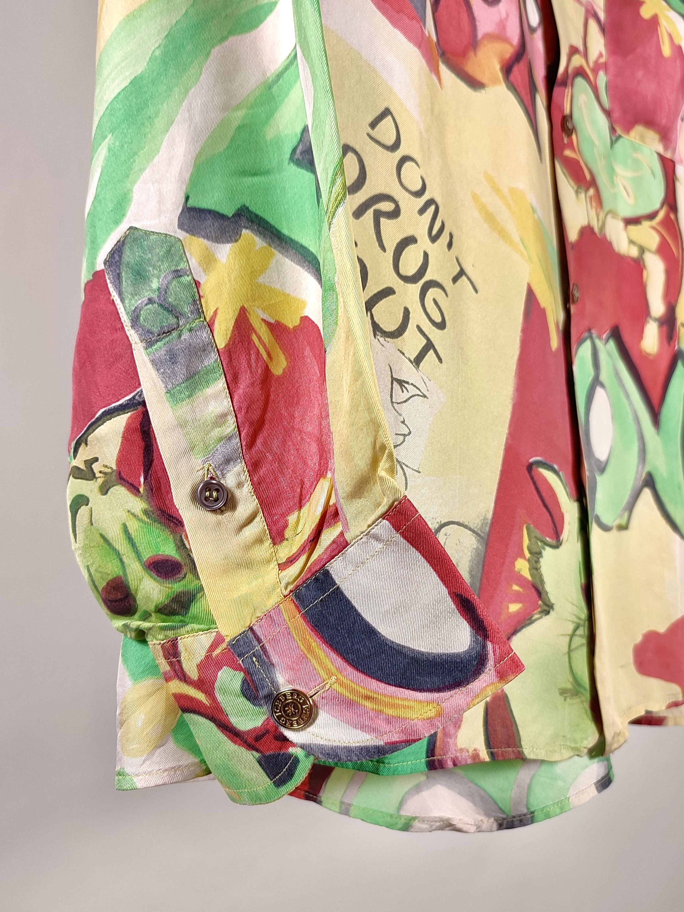 Iceberg 1992 Iceberg Silk Don’t Drug Out LSD Full Print Shirt 90s Size US L / EU 52-54 / 3 - 14 Thumbnail