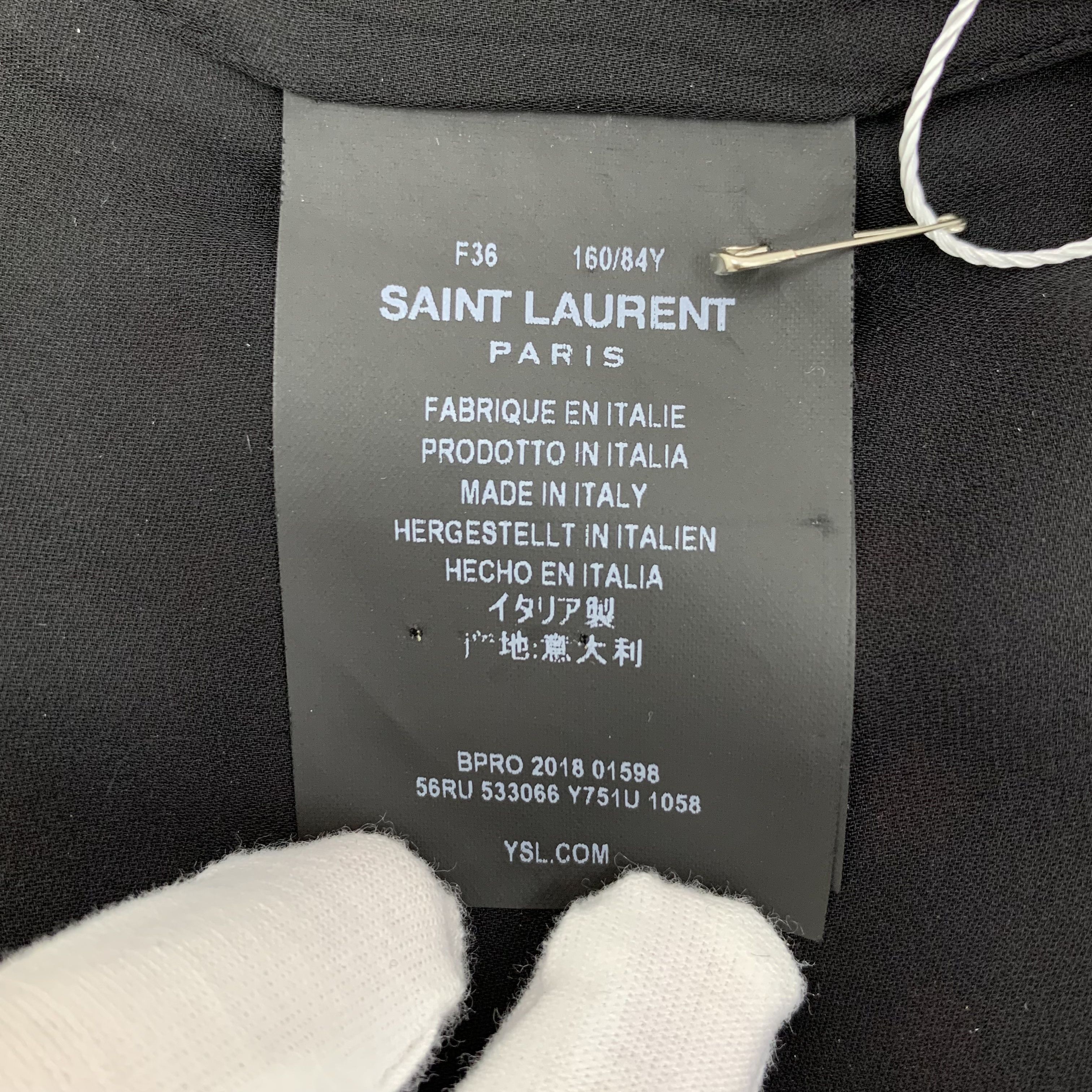 Saint Laurent Paris Saint Laurent Shirt Dress –Colorblock Silk (Size 36) Size XS / US 0-2 / IT 36-38 - 4 Thumbnail