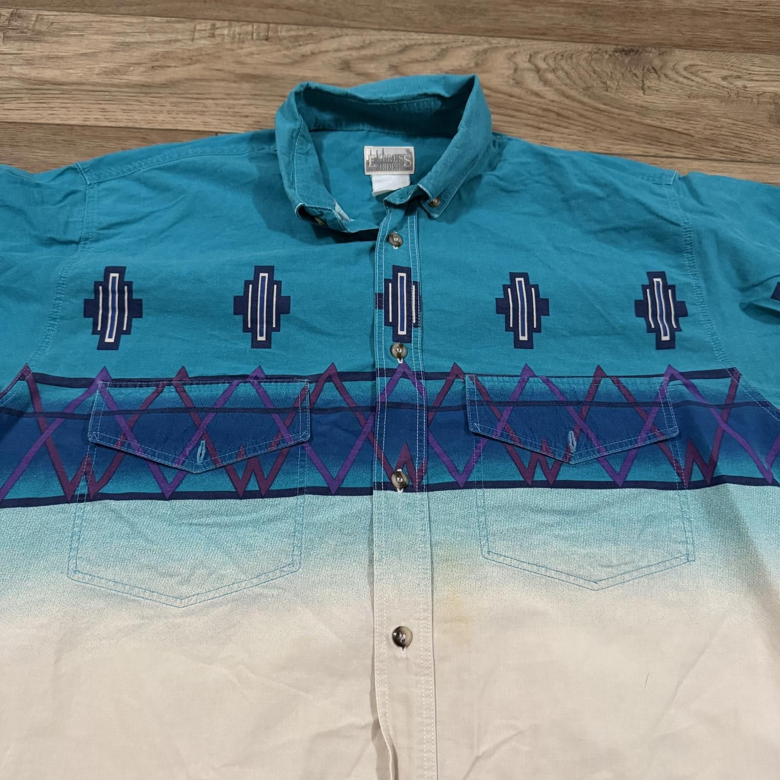 Other Vintage 90s Express Rider Western Aztec Southwestern Shirt Size US L / EU 52-54 / 3 - 2 Thumbnail