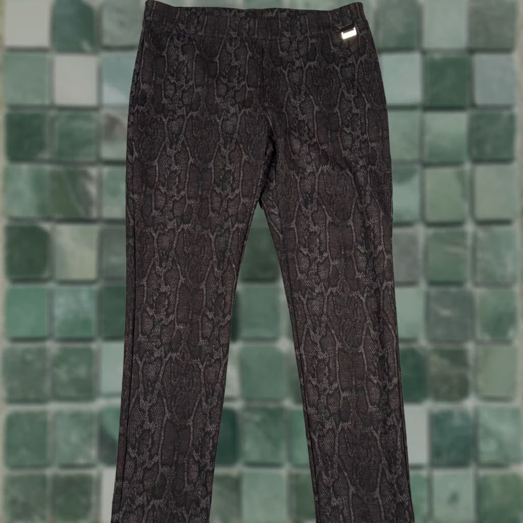 Calvin Klein Calvin Klein Leggings Snake Print Jegging Stretch Black Gray Brown Womens L Size 36" / US 14 / IT 50 - 1 Thumbnail
