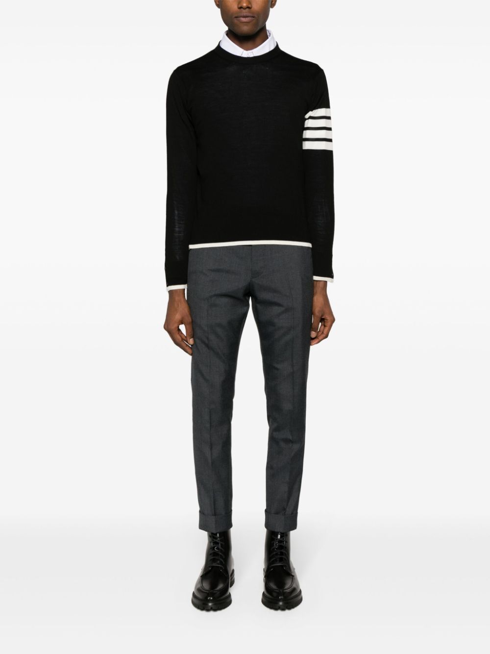 Thom Browne o1s22i1n1224 Crewneck Sweater in Black Size US M / EU 48-50 / 2 - 2 Thumbnail