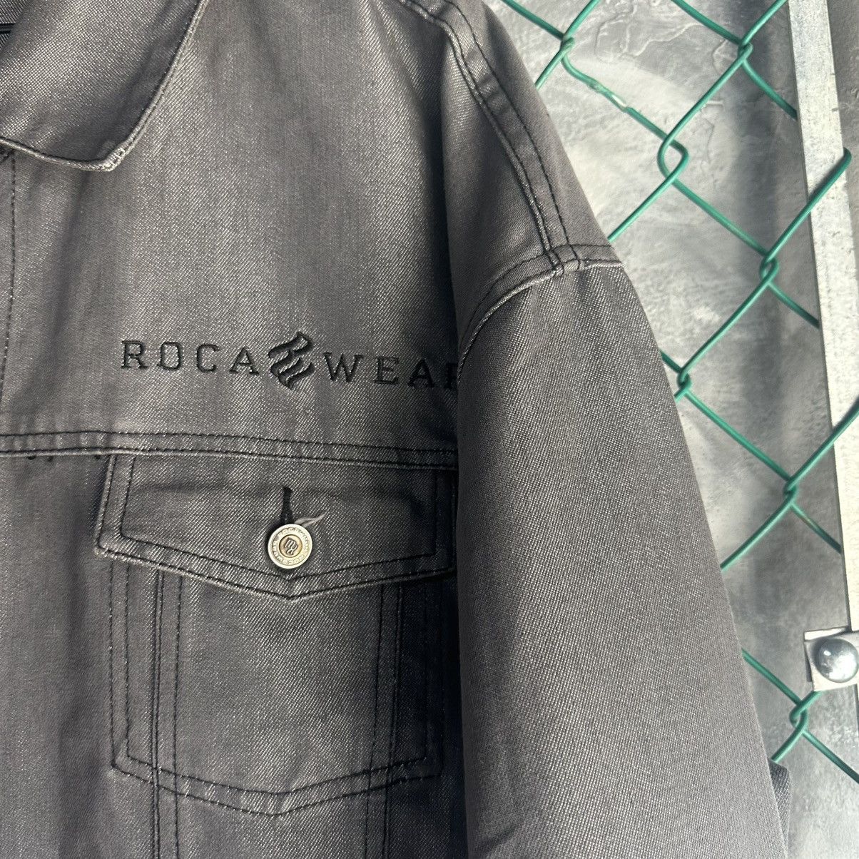 Rocawear Rocawear Jacket Grey Trucker Denim Hip Hop Jay Z Y2K VTG Size US XXL / EU 58 / 5 - 7 Thumbnail