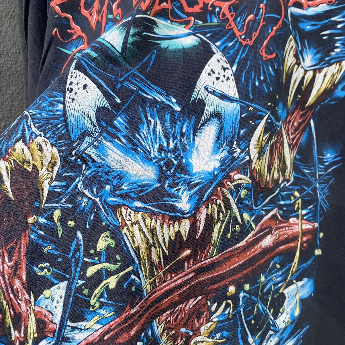Marvel Comics Thrashed Faded Vintage Y2K Venom Marvel Comics ERD GRUNGE T Size US XXL / EU 58 / 5 - 4 Thumbnail