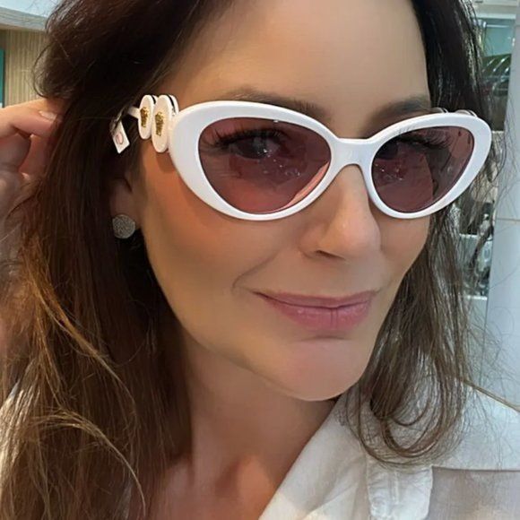 image of New Versace Ve4433U - 31484 Sunglasses in White, Women's
