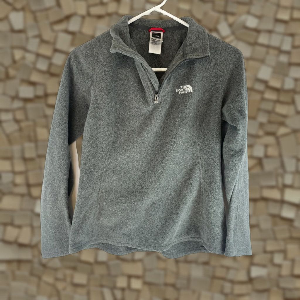 The North Face The North Face Sweatshirt Women's Size Small Gray Fleece 1/4 Zip Mock Neck Pullover Size S / US 4 / IT 40 - 1 Thumbnail