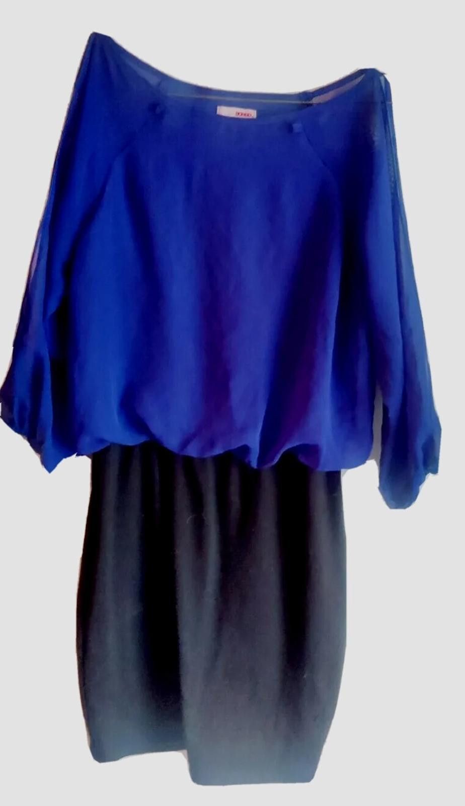 Bonobos BONGO Dress Blue Black Split Sleeves Short Size Juniors S Sm Size S / US 4 / IT 40 - 1 Thumbnail