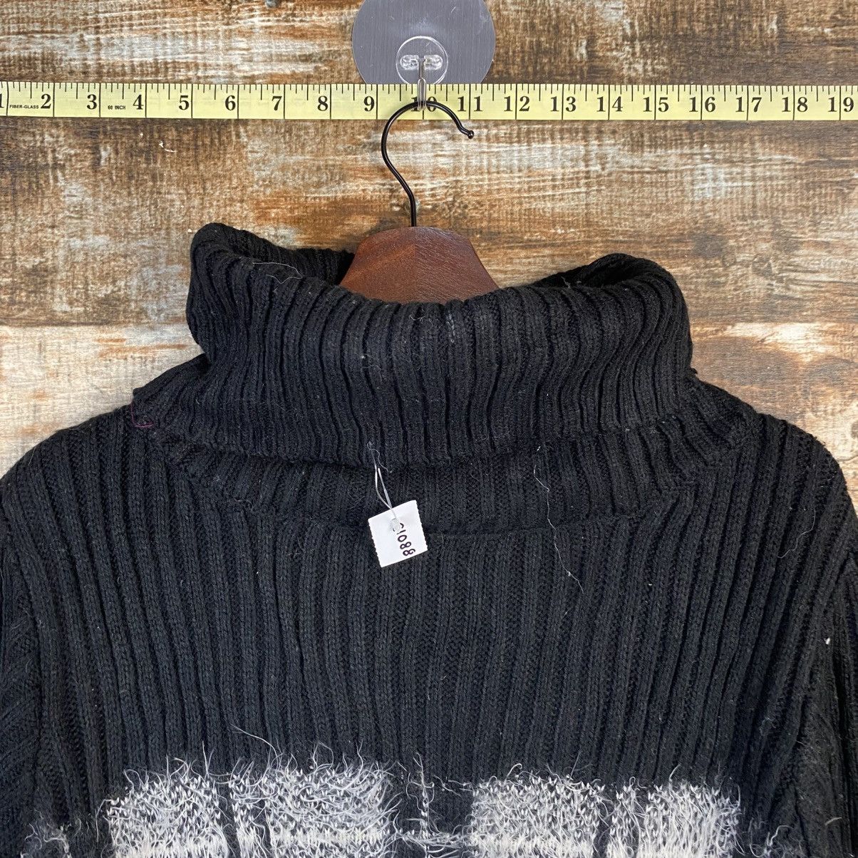 Japanese Brand DL Ingni Black Mohair shaggy fur Knitwear #C1088 Size M / US 6-8 / IT 42-44 - 4 Thumbnail