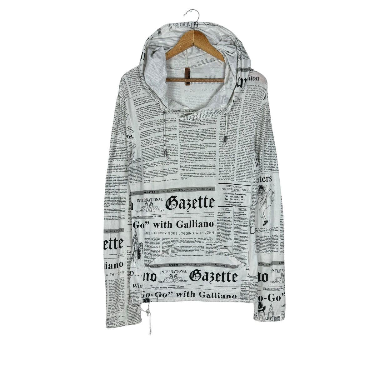 🌟JOHN GALLIANO HOODIE GAZETTE NEWSPAPER SWEATER
