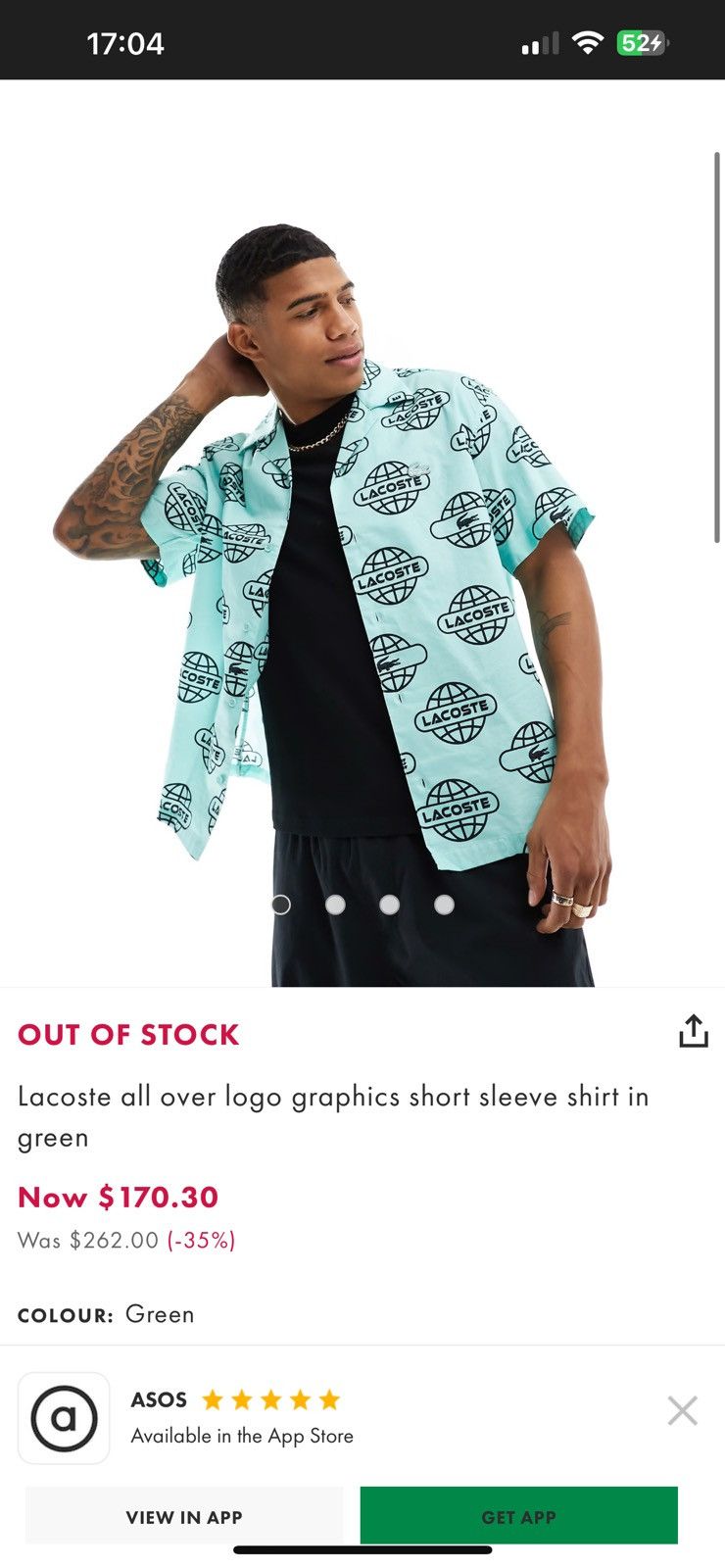 Lacoste Lacoste Globe Print Relaxed Fit Shirt XL – Rare Viral Piece Size US XL / EU 56 / 4 - 6 Thumbnail