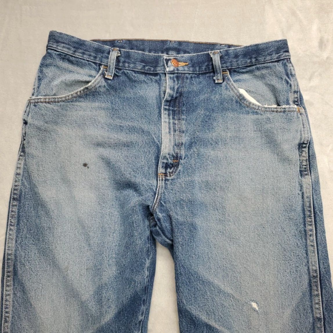 Denime VINTAGE Rustler Jeans Men 38x32 Blue Denim Straight Leg 100% Cotton Jeans Mens Casual Grunge Y2K 90s Size US 38 / EU 54 - 2 Thumbnail